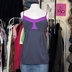 Lululemon Women's Purple and Grey Sports Tank